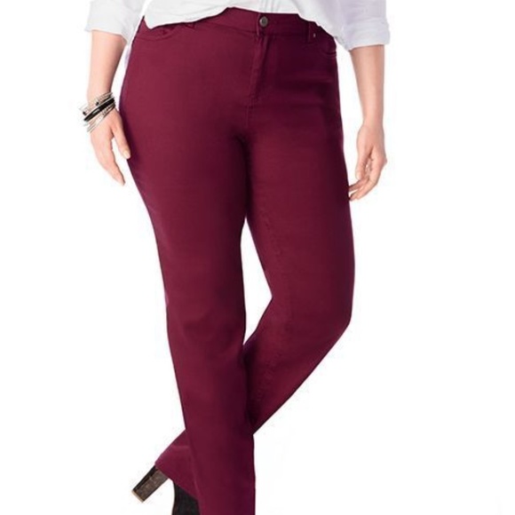 Catherines Denim - Catherine's Sateen Stretch Burgundy Jean Size 24WP